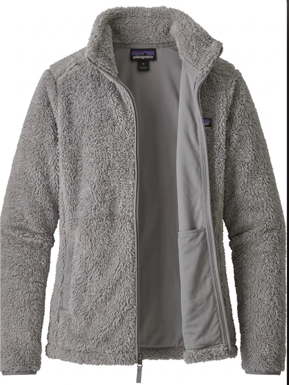 Patagonia Women's Light Gray Teddy Fleece Full-Zip Jacket
